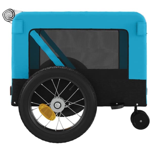 hundetrailer til cykel oxfordstof og jern blå og sort