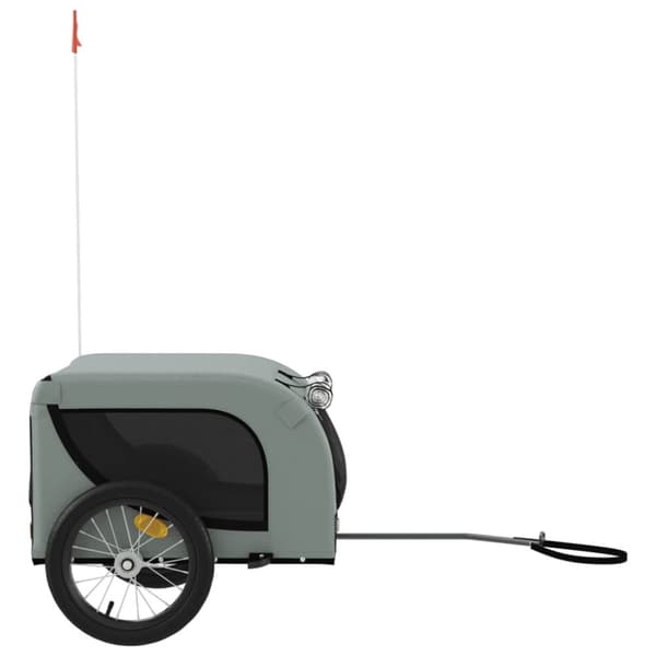 hundetrailer til cykel oxfordstof og jern grå og sort