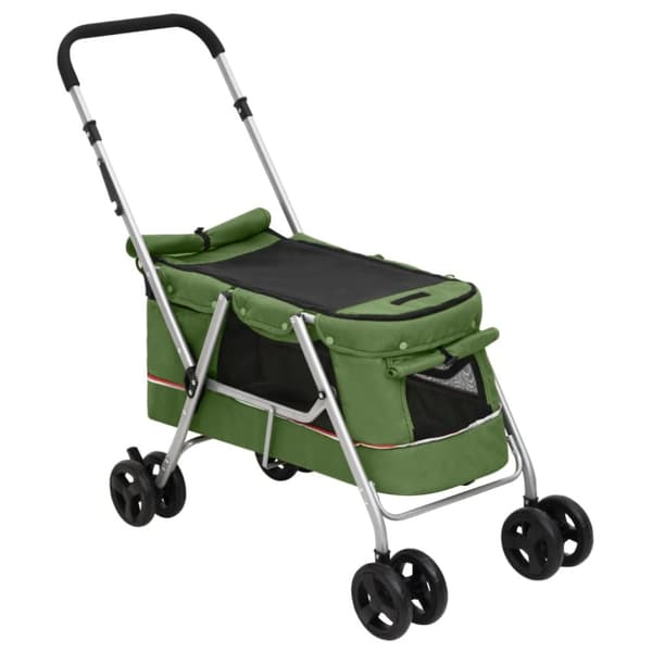 foldbar hundeklapvogn 100x49x96 cm linned grøn