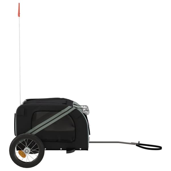hundetrailer til cykel oxfordstof og jern grå og sort