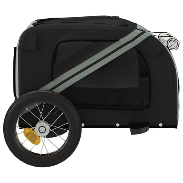 hundetrailer til cykel oxfordstof og jern grå og sort