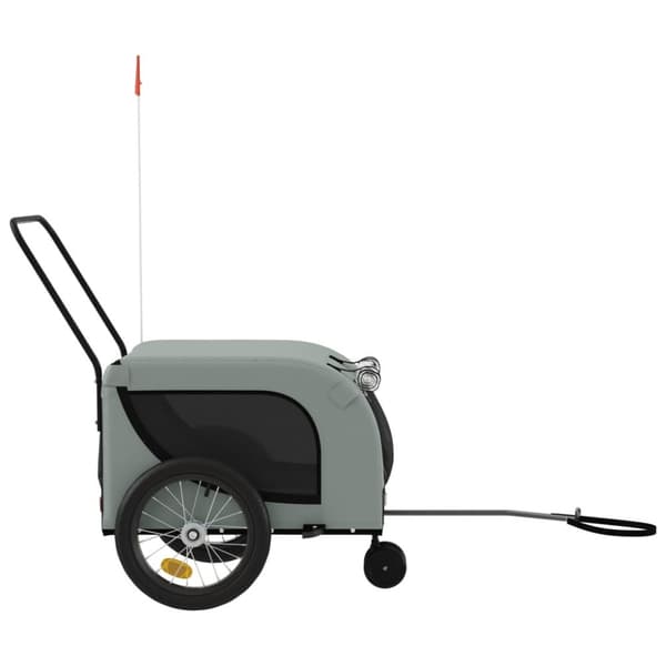 hundetrailer til cykel oxfordstof og jern grå og sort