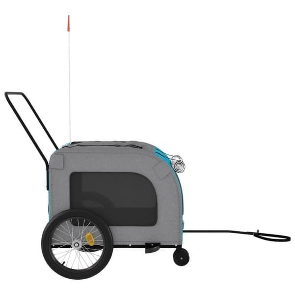 vidaXL Cykelvagn för djur blå och grå oxfordtyg och järn