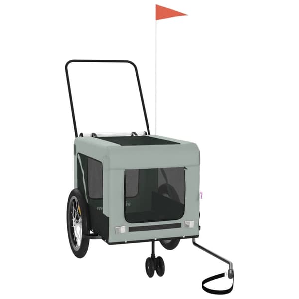 hundetrailer til cykel oxfordstof og jern grå og sort