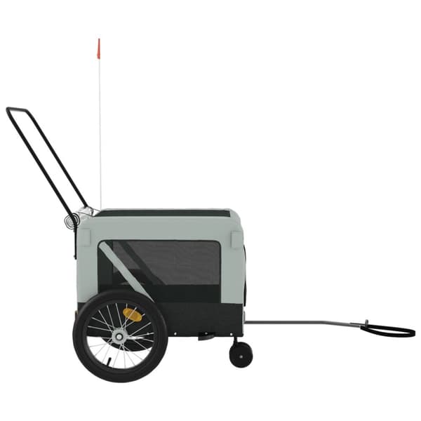 hundetrailer til cykel oxfordstof og jern grå og sort