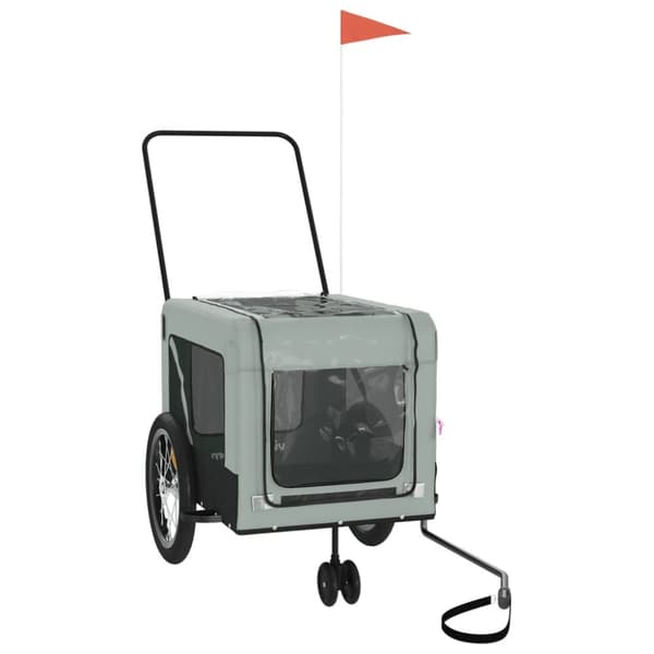 hundetrailer til cykel oxfordstof og jern grå og sort