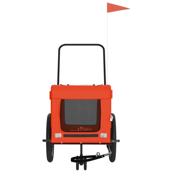 hundetrailer til cykel oxfordstof og jern orange og sort