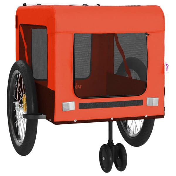 hundetrailer til cykel oxfordstof og jern orange og sort