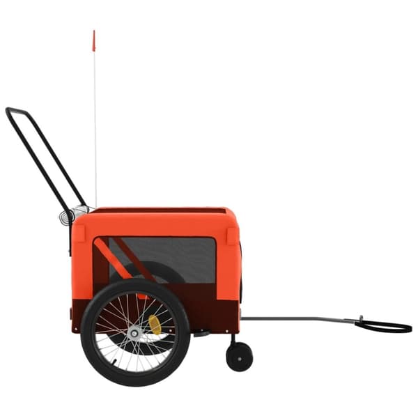 hundetrailer til cykel oxfordstof og jern orange og sort