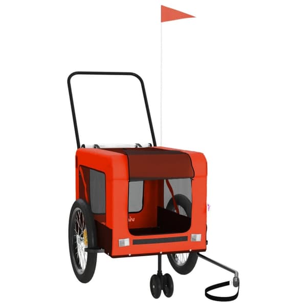 hundetrailer til cykel oxfordstof og jern orange og sort