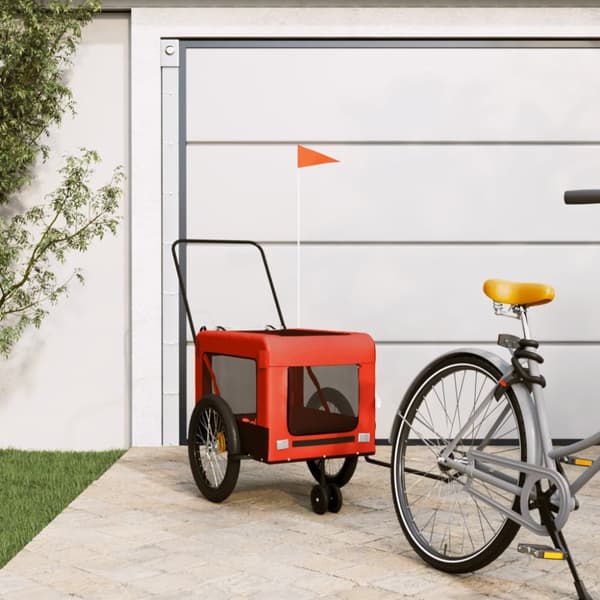 hundetrailer til cykel oxfordstof og jern orange og sort