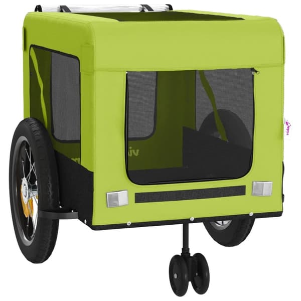 hundetrailer til cykel oxfordstof og jern grøn og sort