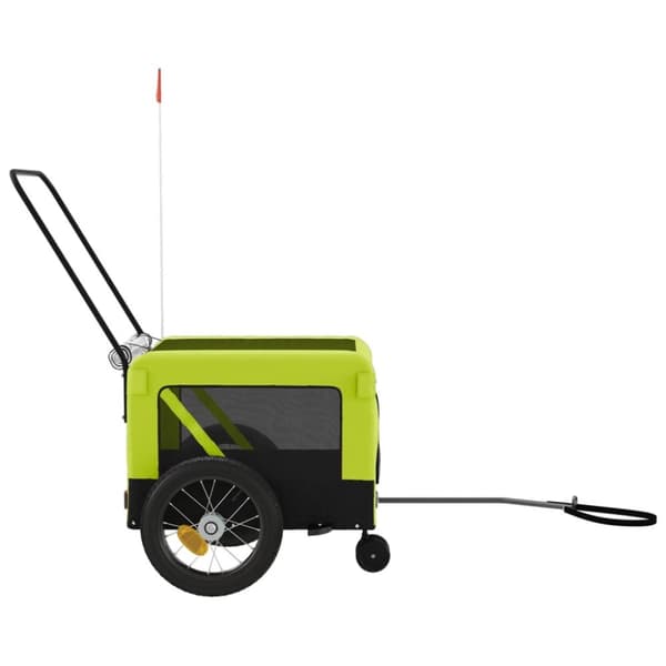 hundetrailer til cykel oxfordstof og jern grøn og sort