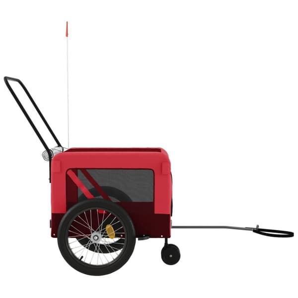 hundetrailer til cykel oxfordstof og jern rød og sort