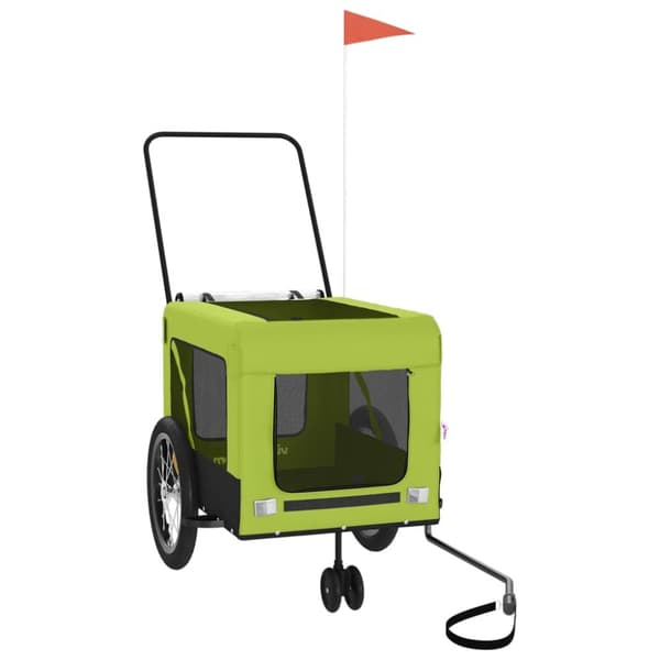 hundetrailer til cykel oxfordstof og jern grøn og sort
