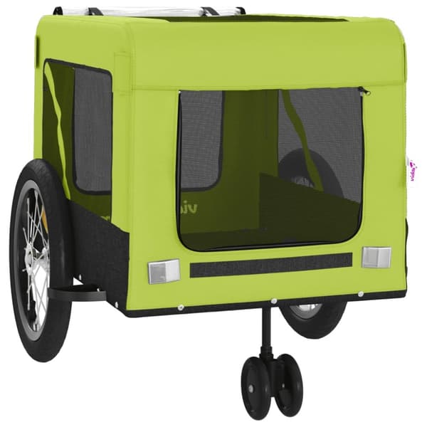 hundetrailer til cykel oxfordstof og jern grøn og sort