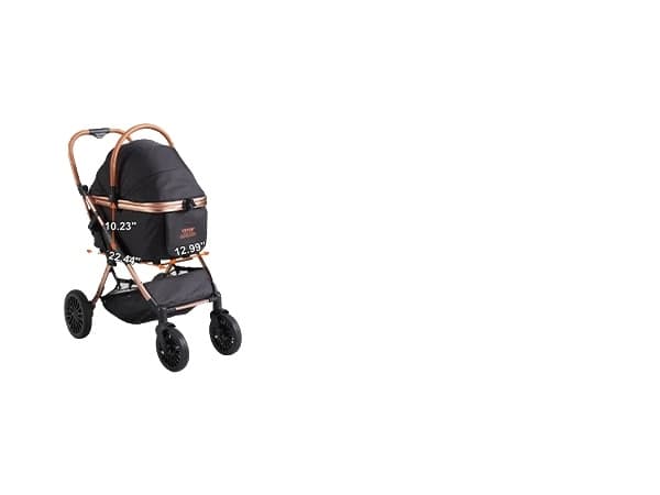Klapvogn til kæledyr, sammenklappeligt design, opbevaringskurv, 66 lbs