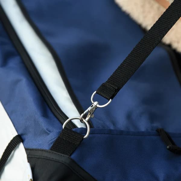 Rootz Dog Buggy - 2 turvahihnaa - Koirakärry - Taitettava - Irrotettava kori - Sadesuoja - Oxford-kangas - Teräs - Tummansininen - 81L x 58L x 97,5K c