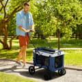 Pikkukuva 2 / 6: Rootz Dog Buggy - 2 turvahihnaa - Koirakärry - Taitettava - Irrotettava kori - Sadesuoja - Oxford-kangas - Teräs - Tummansininen - 81L x 58L x 97,5K c