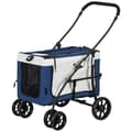 Pikkukuva 1 / 6: Rootz Dog Buggy - 2 turvahihnaa - Koirakärry - Taitettava - Irrotettava kori - Sadesuoja - Oxford-kangas - Teräs - Tummansininen - 81L x 58L x 97,5K c