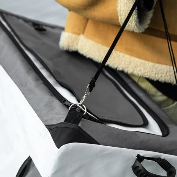Rootz Dog Buggy - Pet Buggy - Koirakärry - Taittuva - Irrotettava kori - Oxford Kangas - Teräs - Musta - Harmaa - Valkoinen - 81 X 58 X 97,5 cm