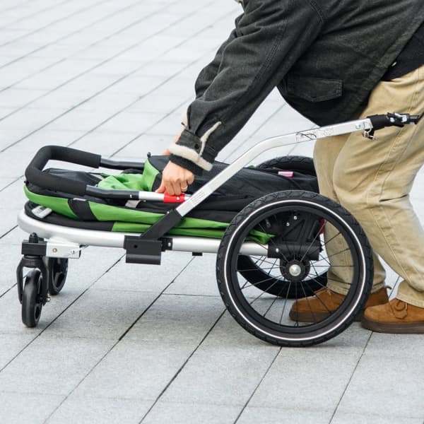 Rootz Dog Buggy - Hundejogger - Cykeltrailer - 2 Reflekser - Pet Bike Trailer - 1 Sikkerhedssnor - Oxford Cloth-aluminium - Grøn - 150 X 68 X 95 Cm