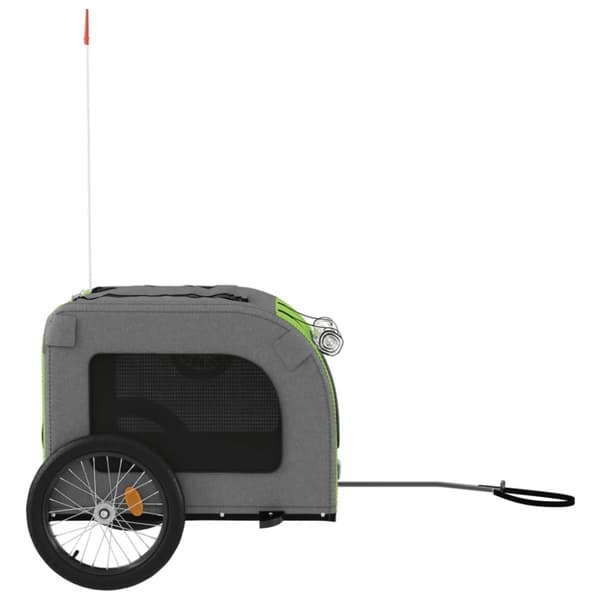 vidaXL Cykelvagn för djur grön och grå oxfordtyg och järn -  Vagnar för husdjur