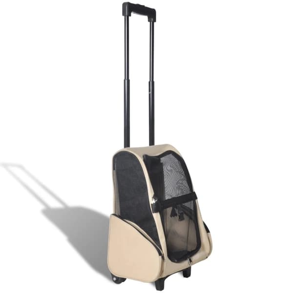 vidaXL foldbar kæledyrsvogn multifunktionel beige -  Vogne til kæledyr