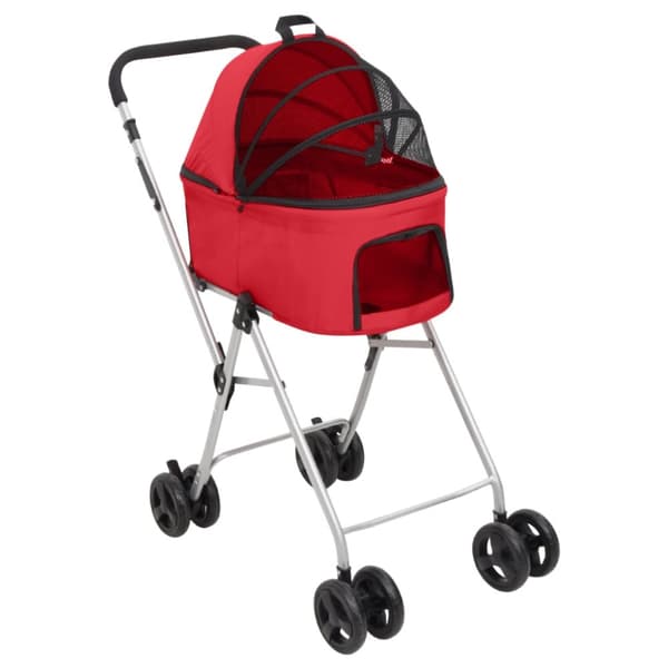 vidaXL dobbelt hundeklapvogn foldbar 83x48x97 cm oxfordstof rød -  Vogne til kæledyr