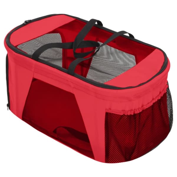 vidaXL dobbelt hundeklapvogn foldbar 83x48x97 cm oxfordstof rød -  Vogne til kæledyr