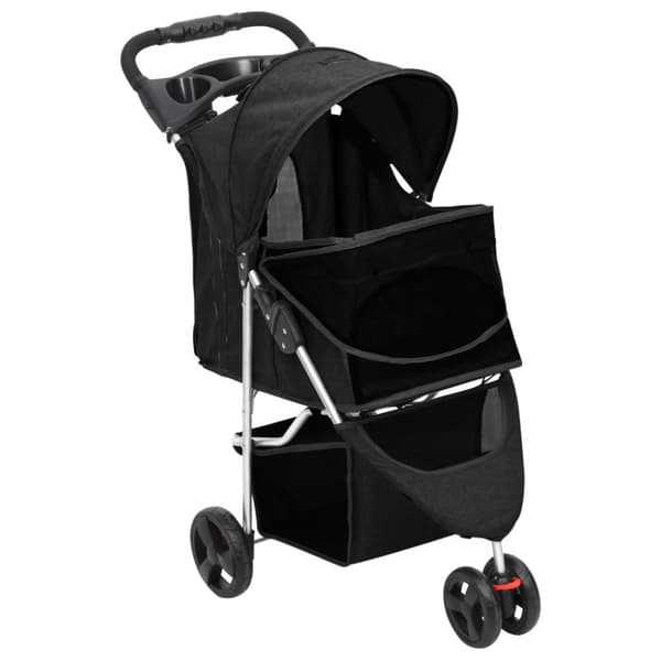 vidaXL Hopfällbar hundvagn svart 80x46x98 cm oxfordtyg -  Vagnar för husdjur