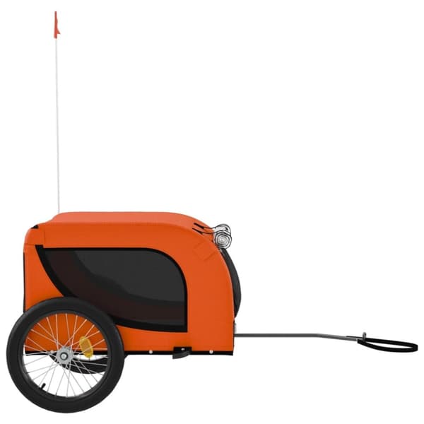 vidaXL hundetrailer til cykel oxfordstof og jern orange og sort -  Vogne til kæledyr