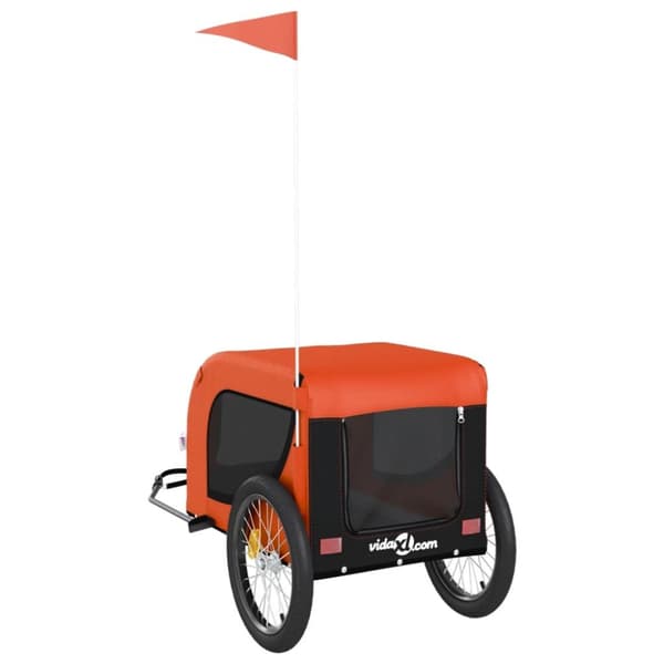 vidaXL hundetrailer til cykel oxfordstof og jern orange og sort -  Vogne til kæledyr