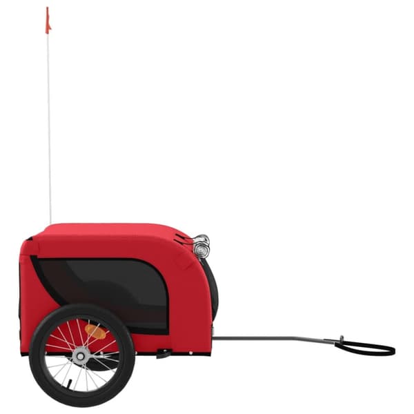 vidaXL hundetrailer til cykel oxfordstof og jern rød og sort -  Vogne til kæledyr
