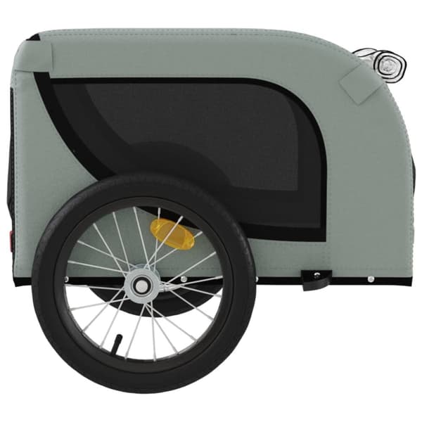 vidaXL Cykelvagn för djur grå och svart oxfordtyg och järn -  Vagnar för husdjur