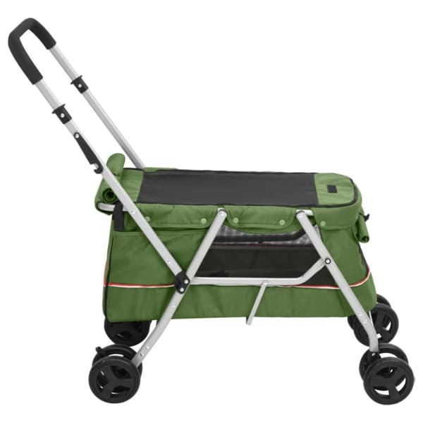 vidaXL foldbar hundeklapvogn 100x49x96 cm linned grøn -  Vogne til kæledyr