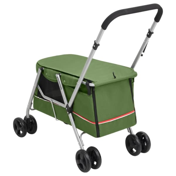 vidaXL foldbar hundeklapvogn 100x49x96 cm linned grøn -  Vogne til kæledyr
