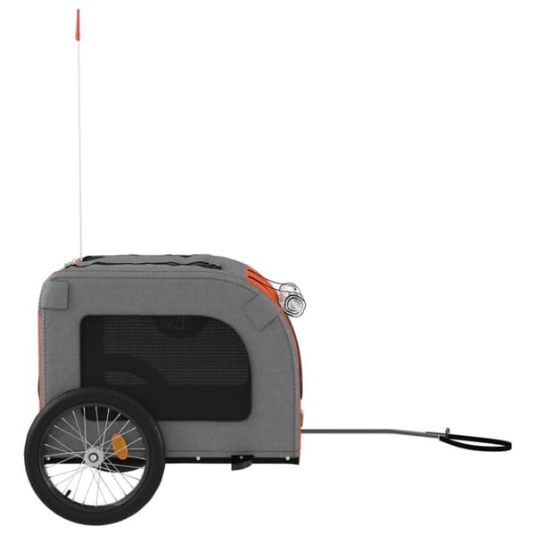 vidaXL cykeltrailer til kæledyr oxfordstof og jern orange og grå -  Vogne til kæledyr