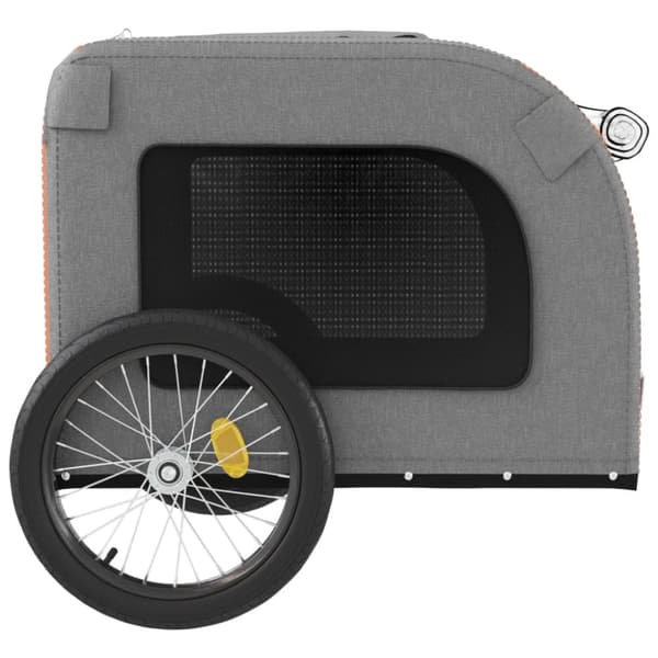 vidaXL cykeltrailer til kæledyr oxfordstof og jern orange og grå -  Vogne til kæledyr