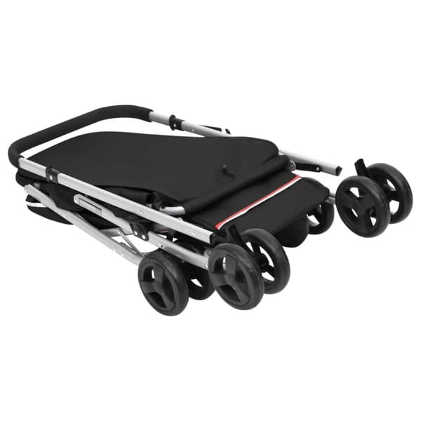 vidaXL foldbar hundeklapvogn 100x49x96 cm linned sort -  Vogne til kæledyr