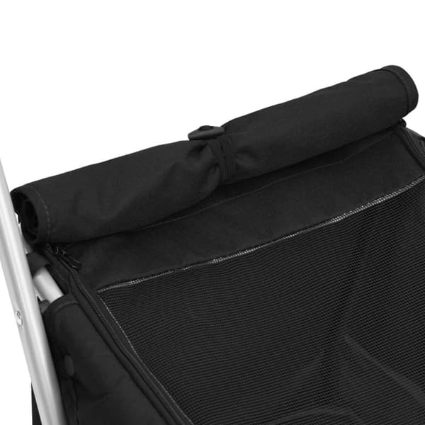 vidaXL foldbar hundeklapvogn 100x49x96 cm linned sort -  Vogne til kæledyr