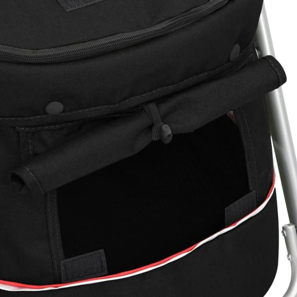 vidaXL foldbar hundeklapvogn 100x49x96 cm linned sort -  Vogne til kæledyr