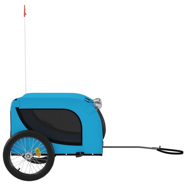 vidaXL Cykelvagn för djur blå och svart oxfordtyg och järn -  Vagnar för husdjur