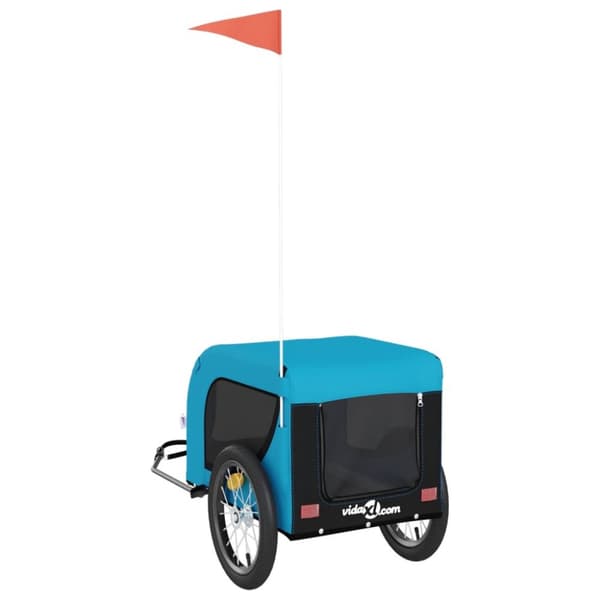 vidaXL hundetrailer til cykel oxfordstof og jern blå og sort -  Vogne til kæledyr