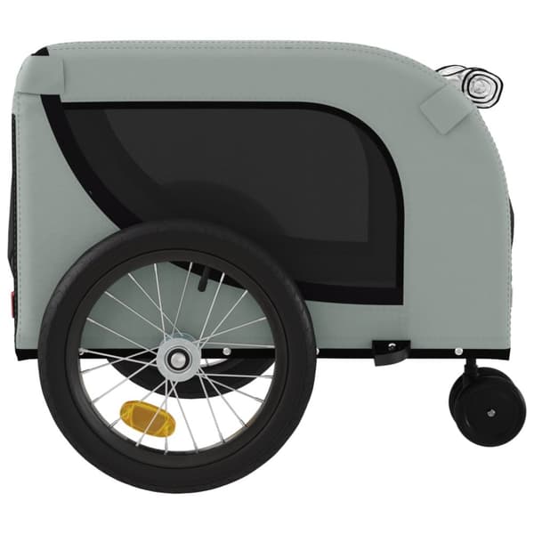 vidaXL Cykelvagn för djur grå och svart oxfordtyg och järn -  Vagnar för husdjur