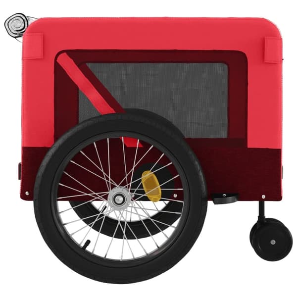 vidaXL hundetrailer til cykel oxfordstof og jern rød og sort -  Vogne til kæledyr