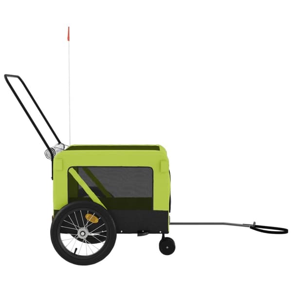 vidaXL hundetrailer til cykel oxfordstof og jern grøn og sort -  Vogne til kæledyr