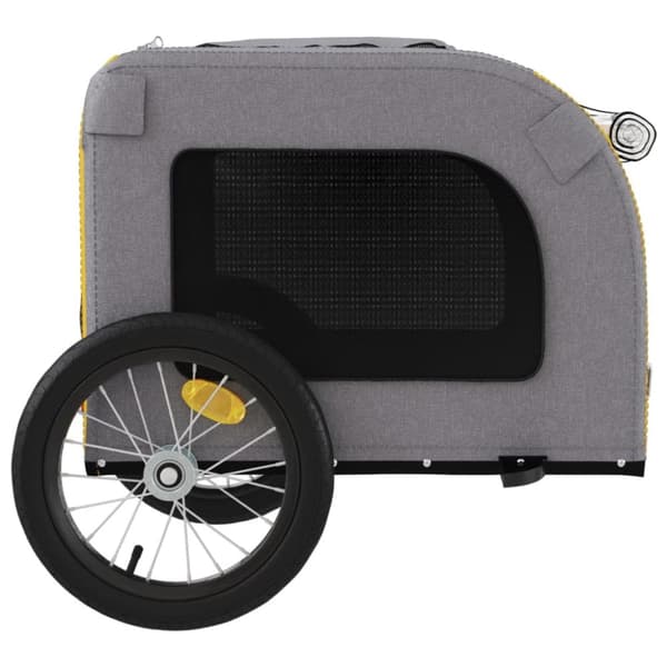 The Living Store Cykelvagn för djur gul och grå oxfordtyg och järn -  Vagnar för husdjur