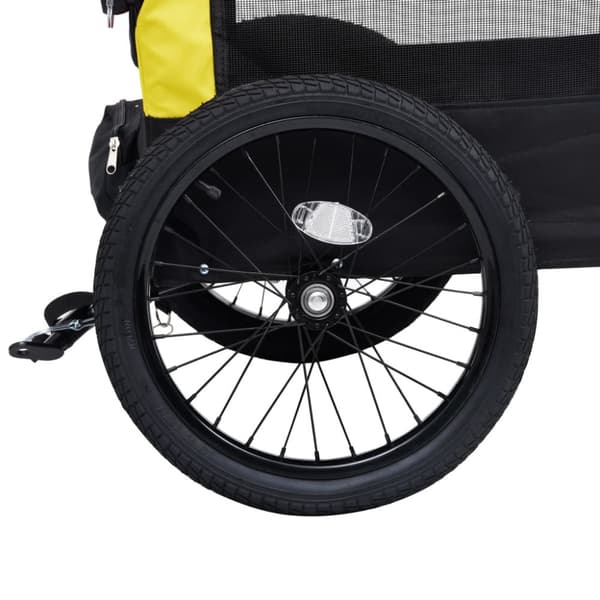 The Living Store Cykelvagn för husdjur och joggingvagn 2-i-1 gul och svart -  Vagnar för husdjur
