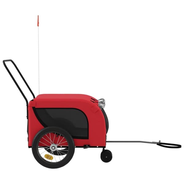 The Living Store Cykelvagn för djur röd och svart oxfordtyg och järn -  Vagnar för husdjur